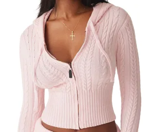 Aimee Cable Knit Hoodie-Nolan Cable Knit Short ::RET