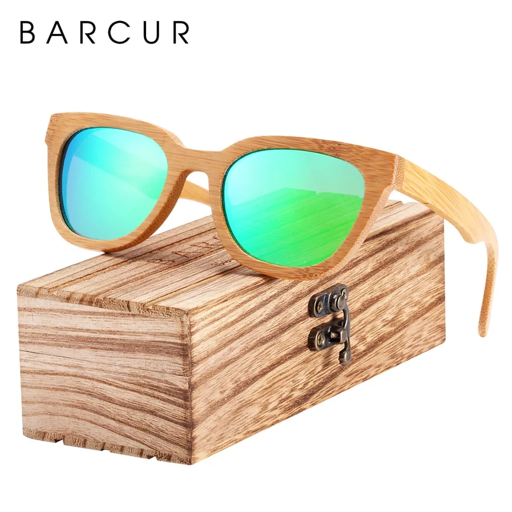 BARCUR Bamboo Wood  Polarized Sunglasses, UV400 Protection