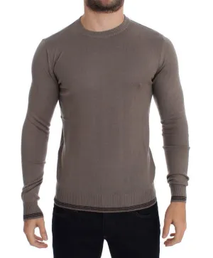 Beige Crewneck Wool Blend Sweater