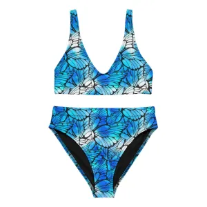 Blue Butterflies - Recycled High-Waisted Bikini