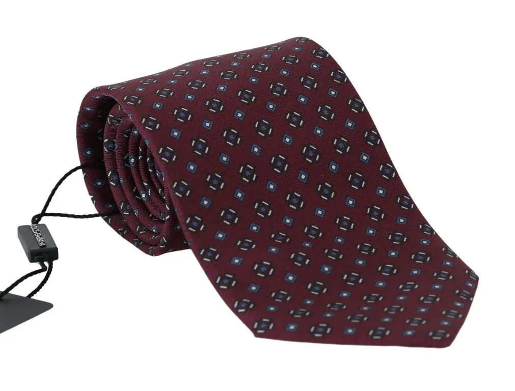 Bordeaux Silk Dotted Wide Tie