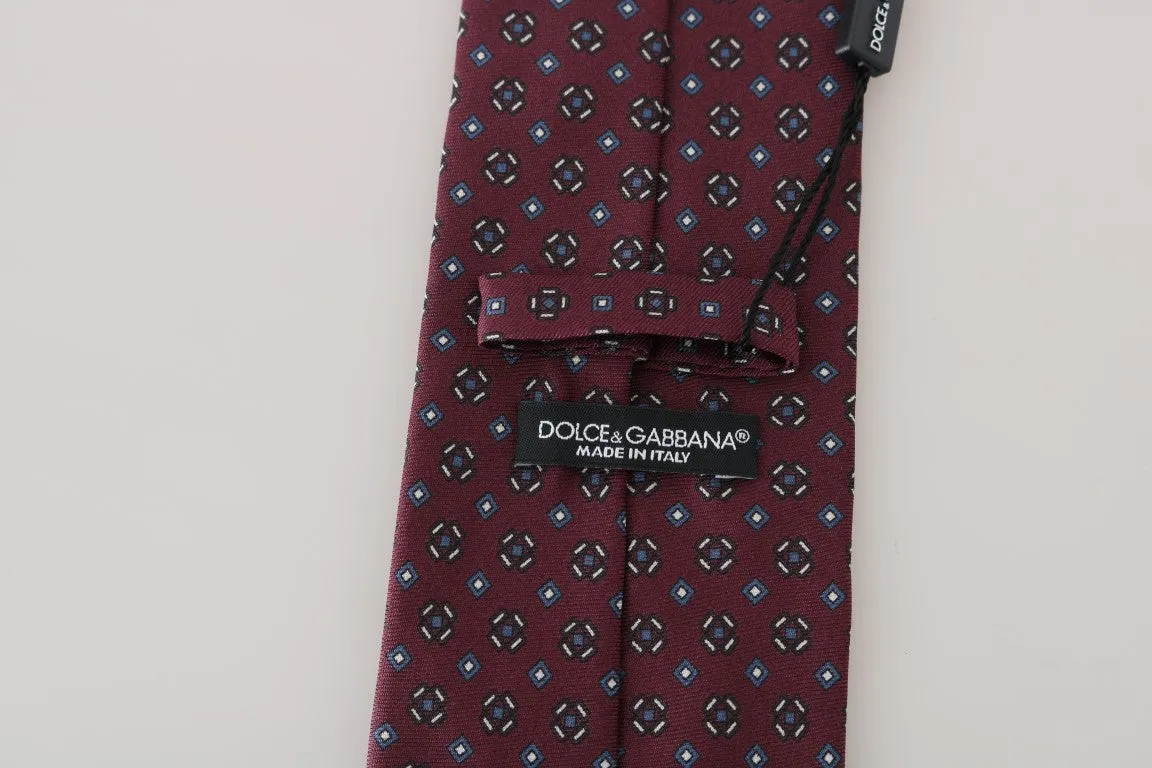 Bordeaux Silk Dotted Wide Tie