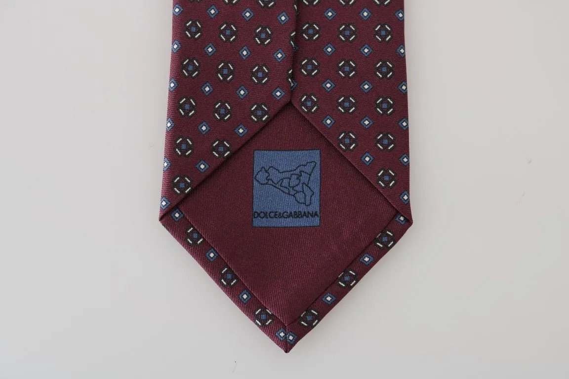 Bordeaux Silk Dotted Wide Tie