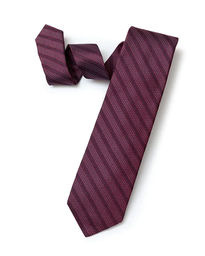 Burgundy Pin Dot Stripe Tie