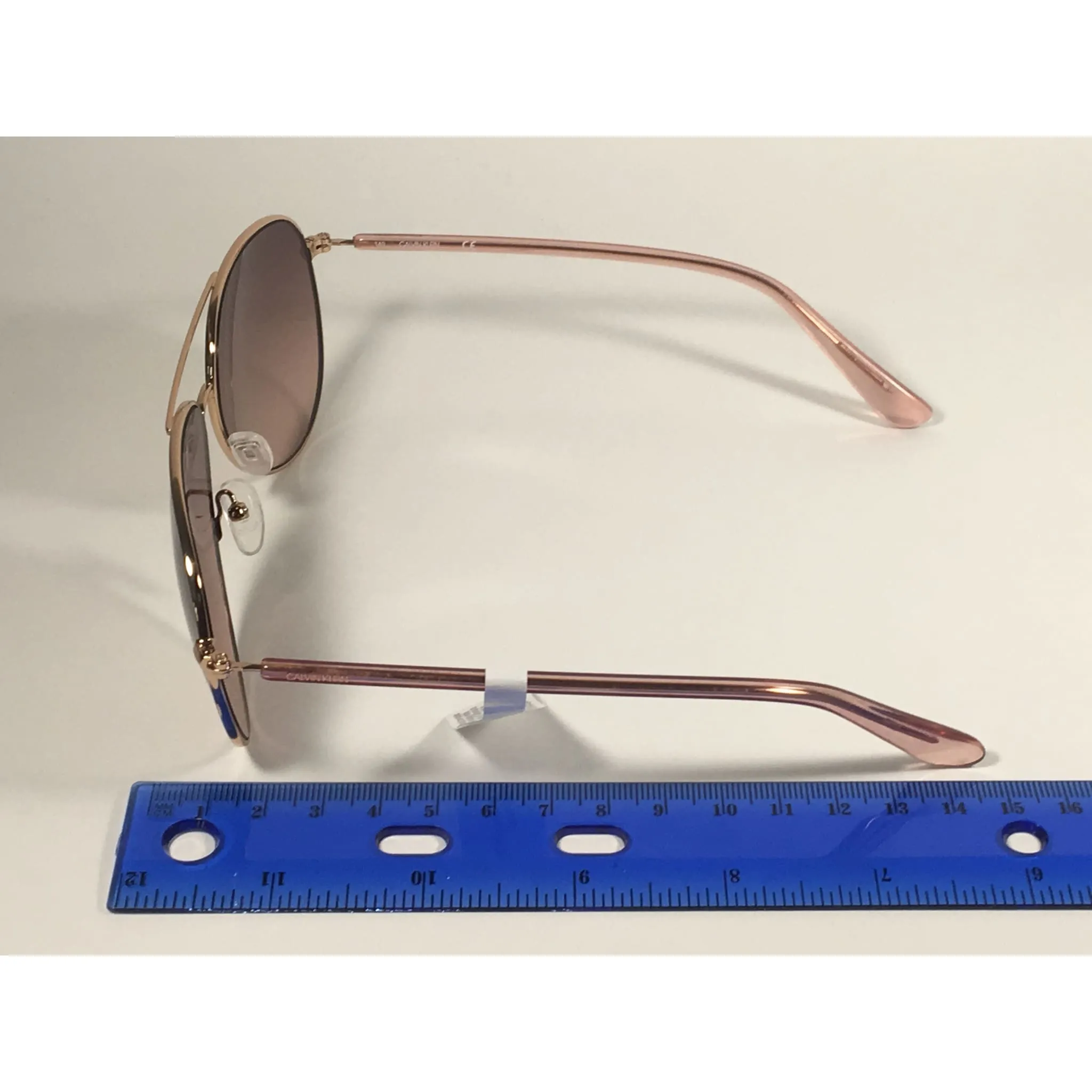 Calvin Klein CK19314S 780 Aviator Pilot Sunglasses Rose Gold  With Brown Rose Gradient Lens