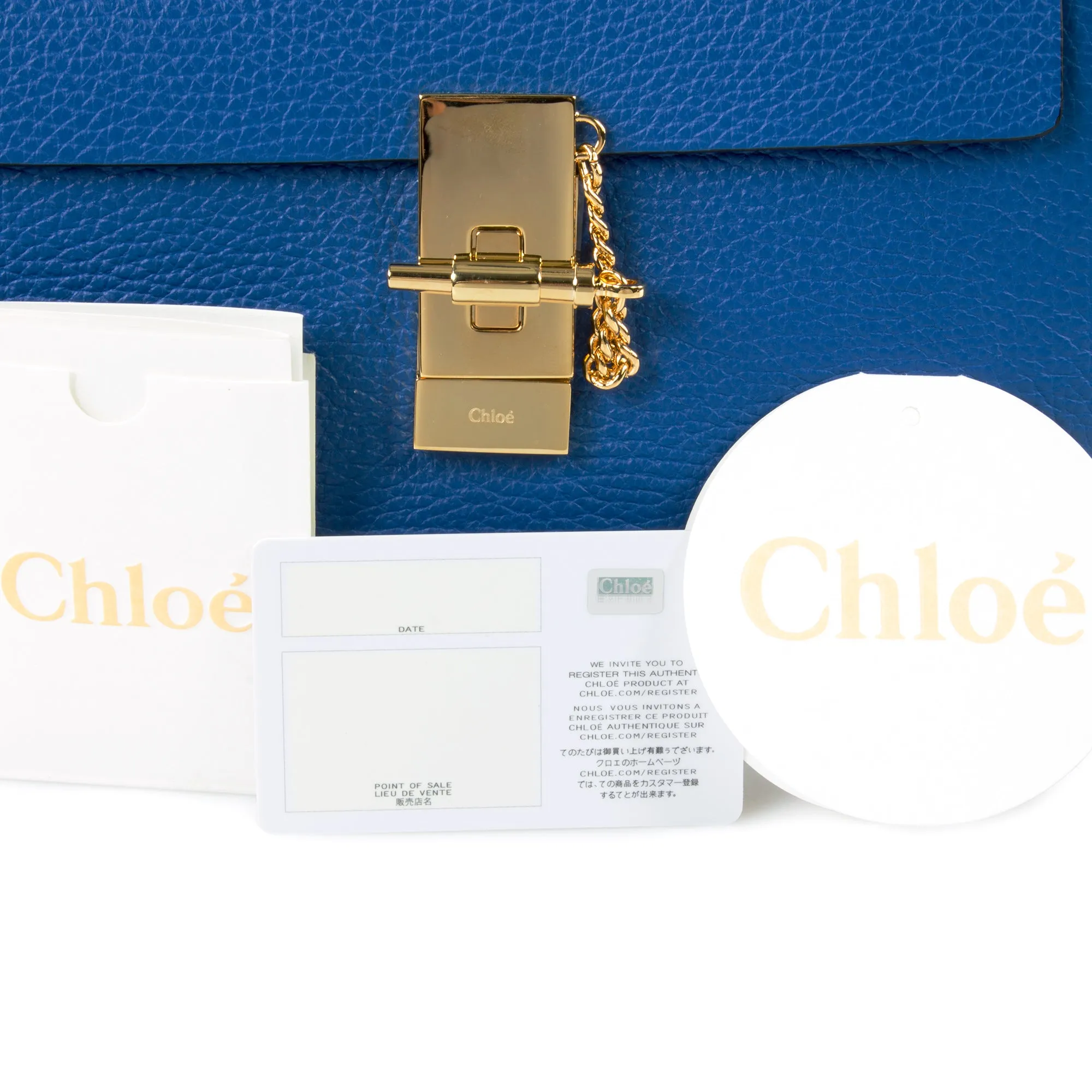 Chloe Drew Bag | Blue with Gold Hardware | Medium