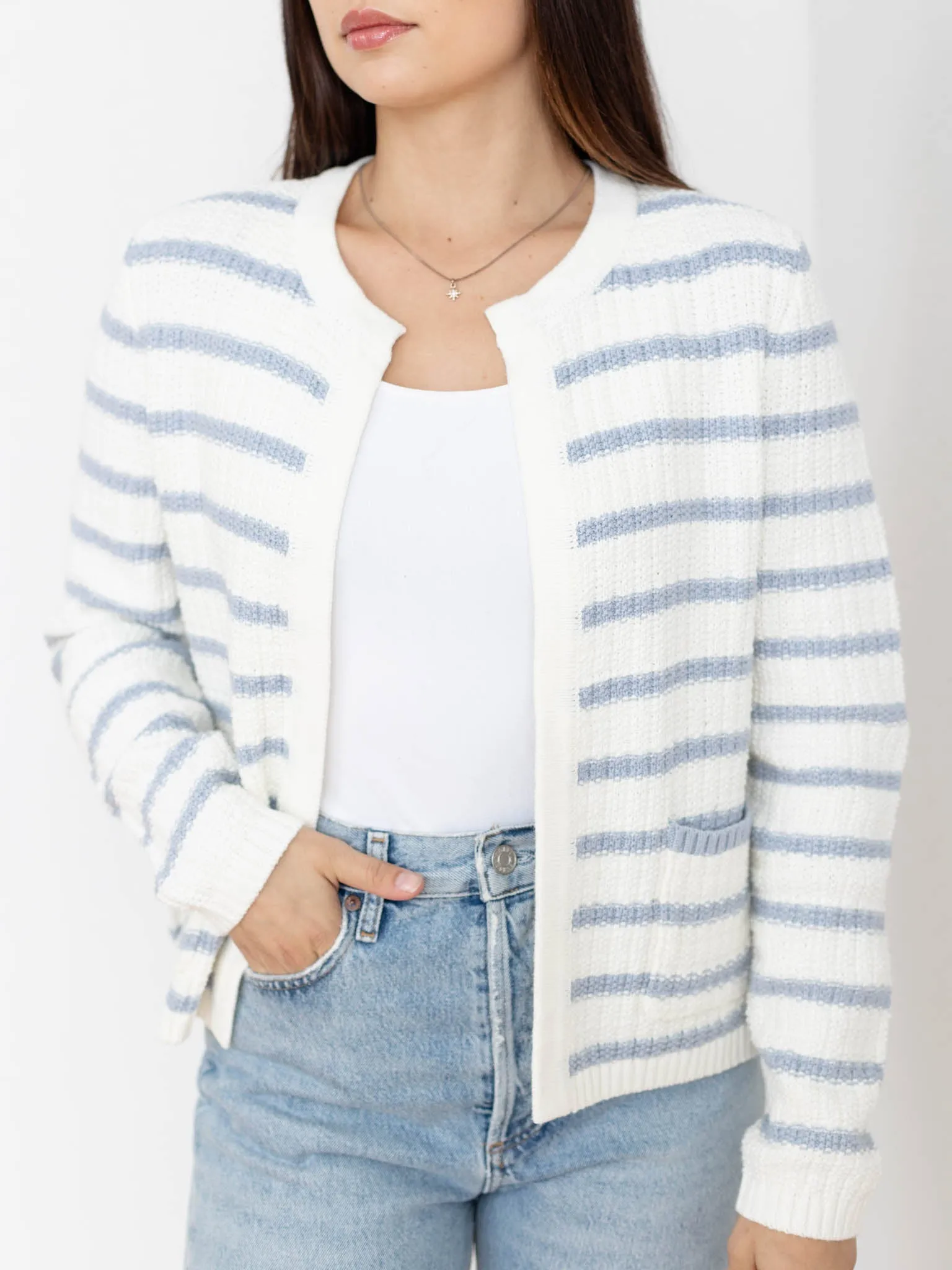 Chunky Knit Striped Cardigan