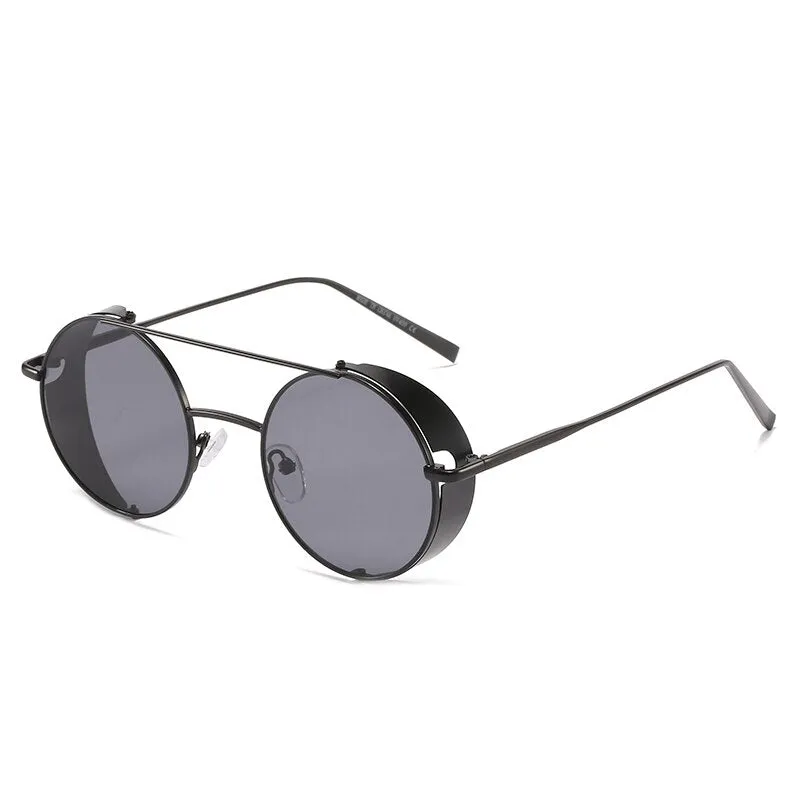Classic Round Steampunk Sunglasses Men 2022 Fashion Vintage Metal Steam Punk Sun Glasses Male