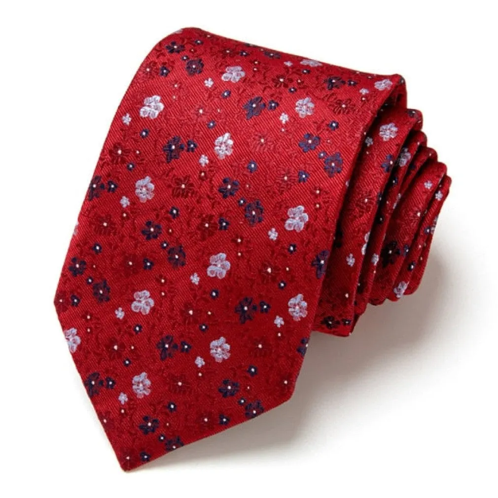 ContiNent 33 Novelty Ties Men's Fashion Tie  7.5cm Blue Necktie Green &amp; Orange Color Neck Tie For Men Paisley Floral Bowtie Wedding