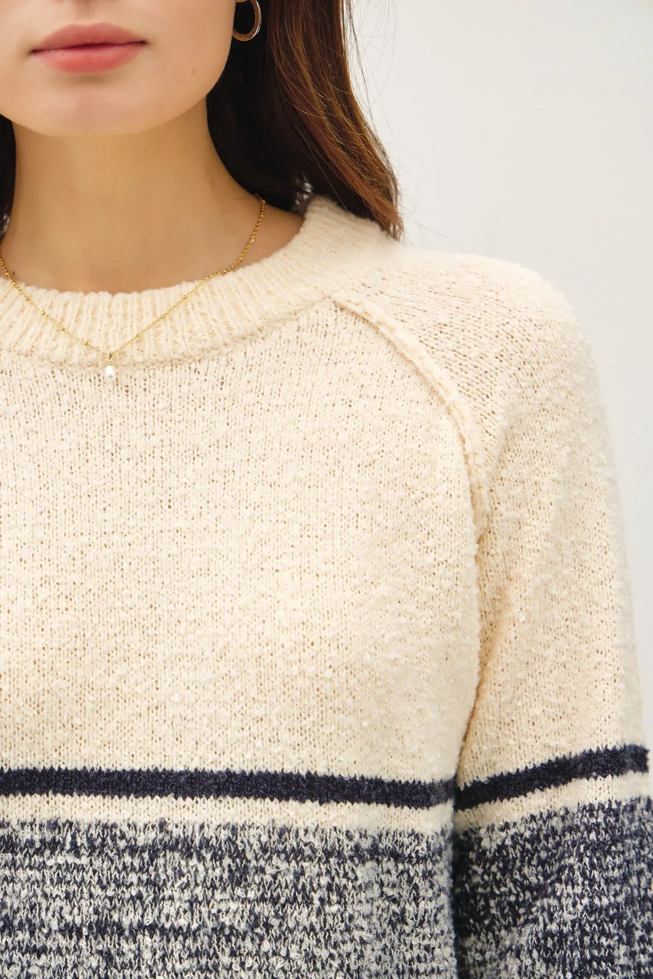 Cozy Textured Gradient Stripe Sweater