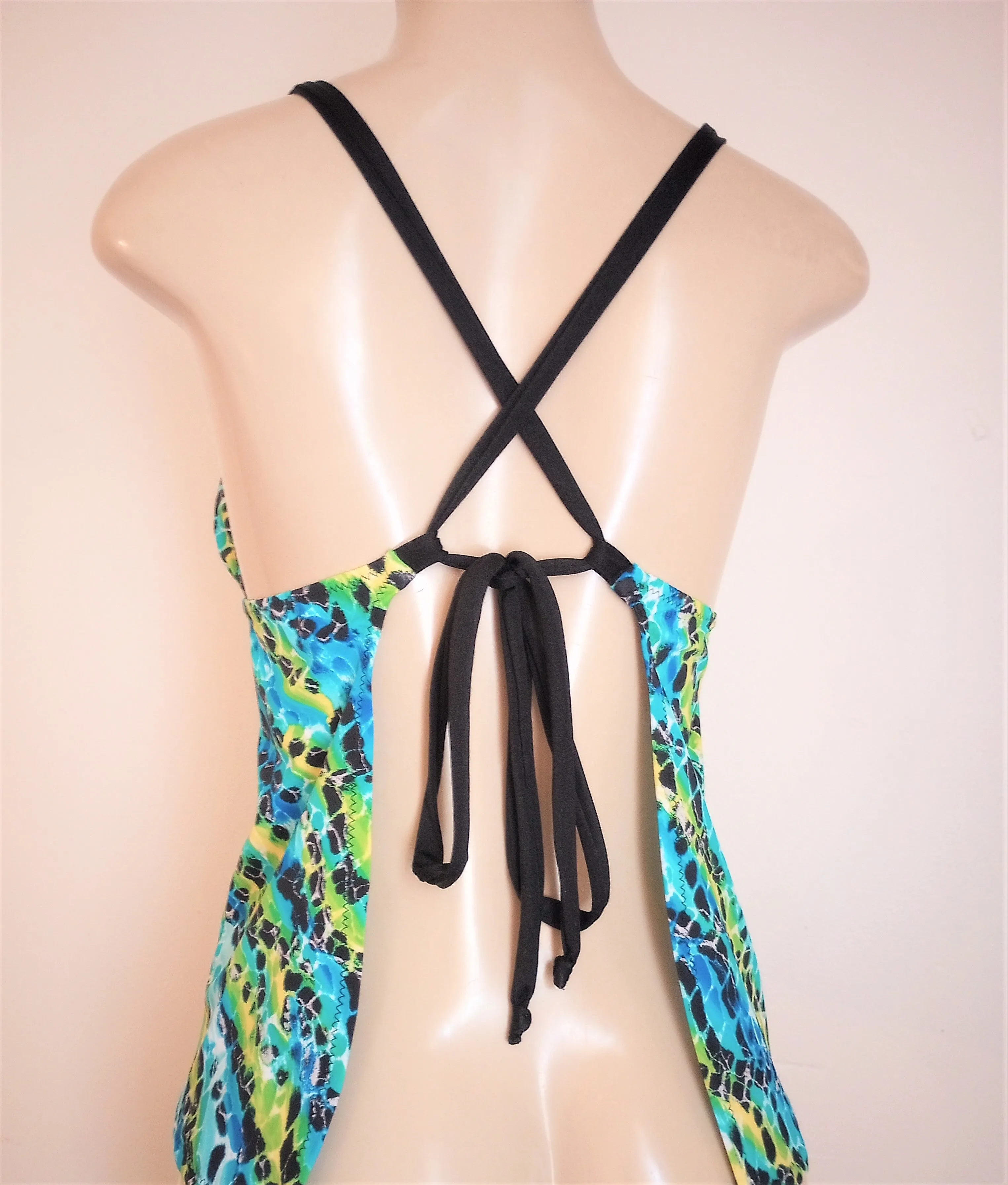 Crossover Back Tankini Swimwear Tops