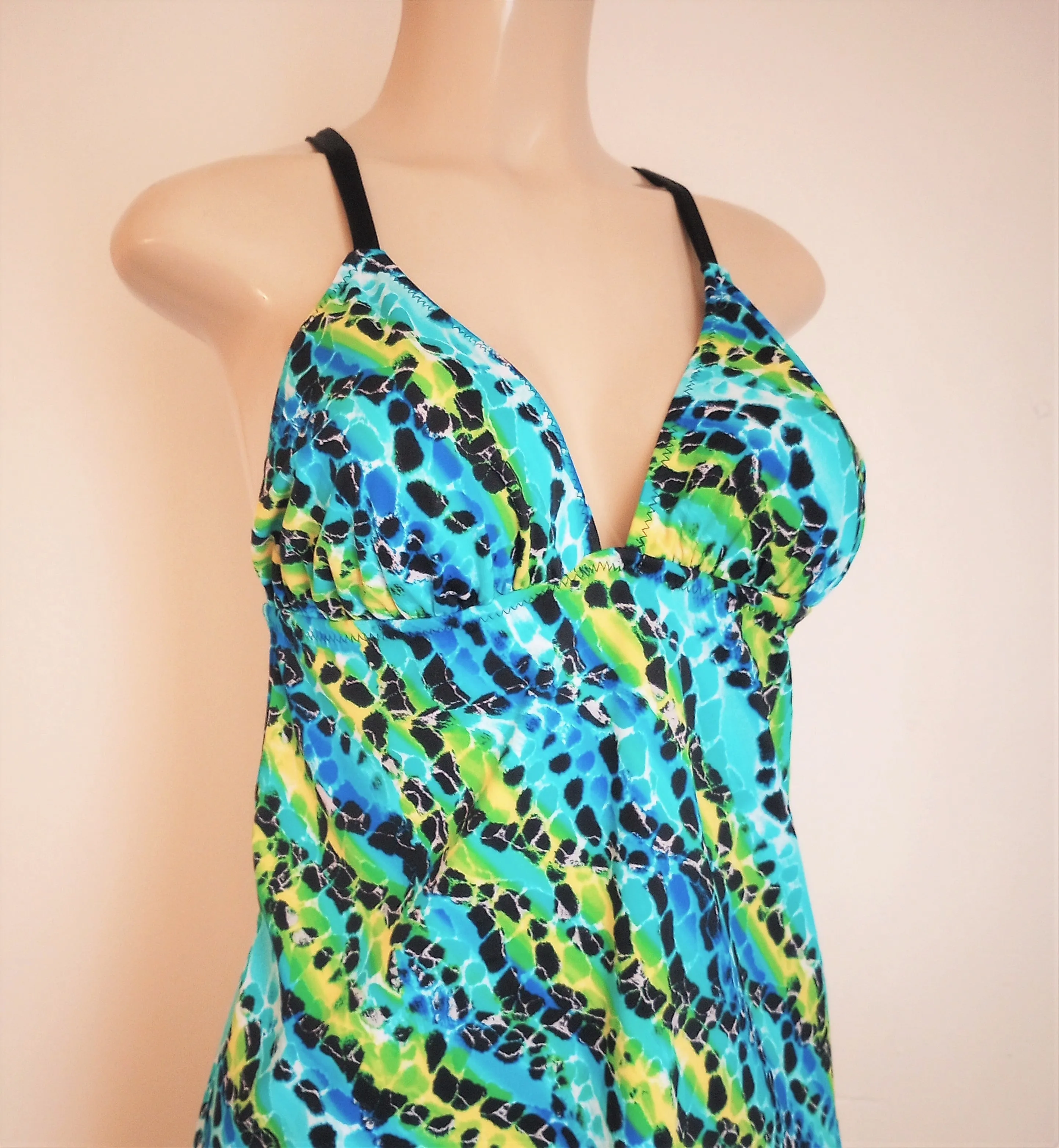 Crossover Back Tankini Swimwear Tops