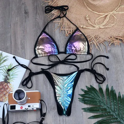 Crumpled Wrinkle Gradient Swimsuits