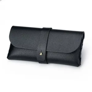 Fashion Leather Square Glasses Case PVC Buckle Soft Bag Sunglasses Button Case PU Leather Bag