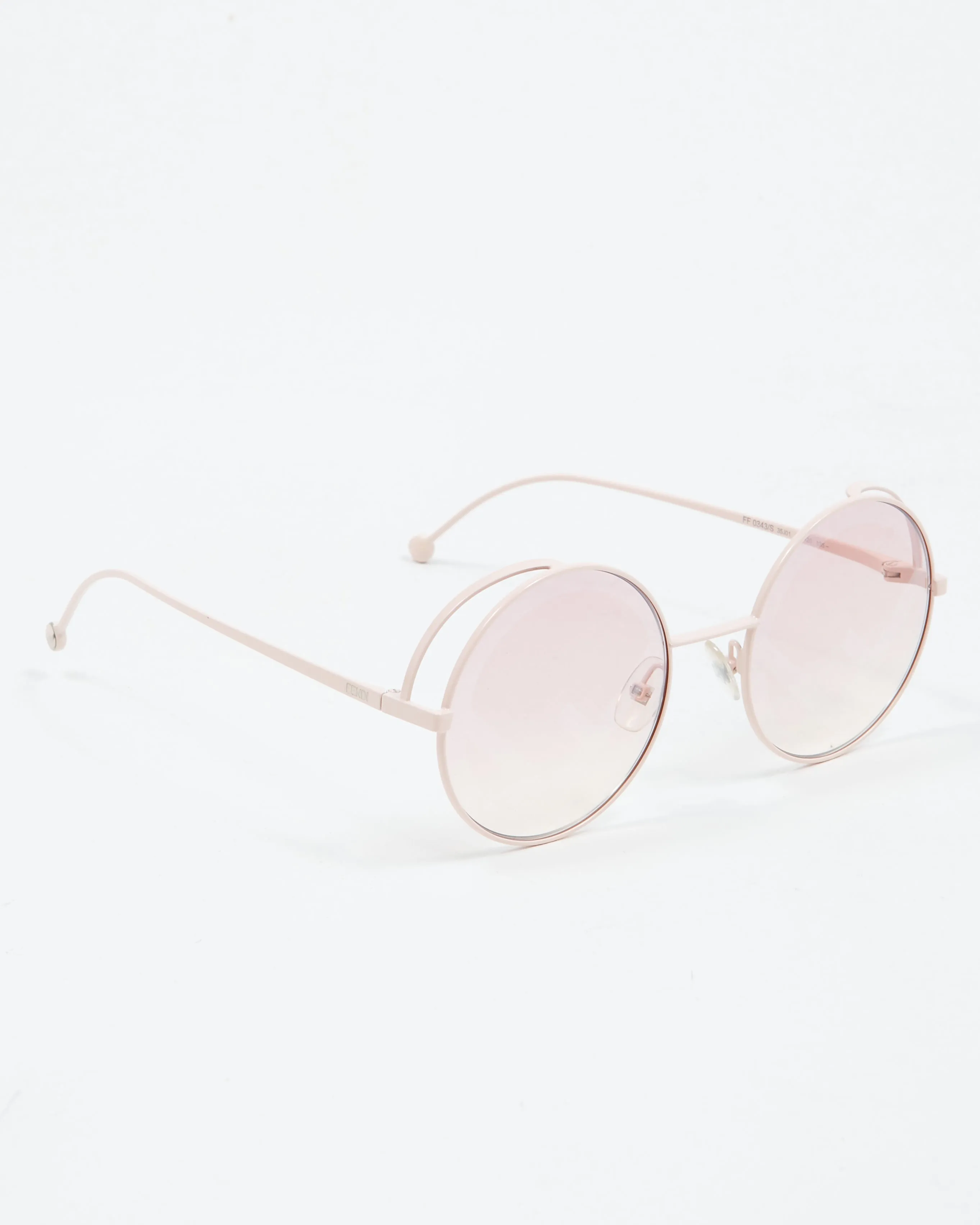 Fendi Pink Metal Round Frame FF0343/S Sunglasses