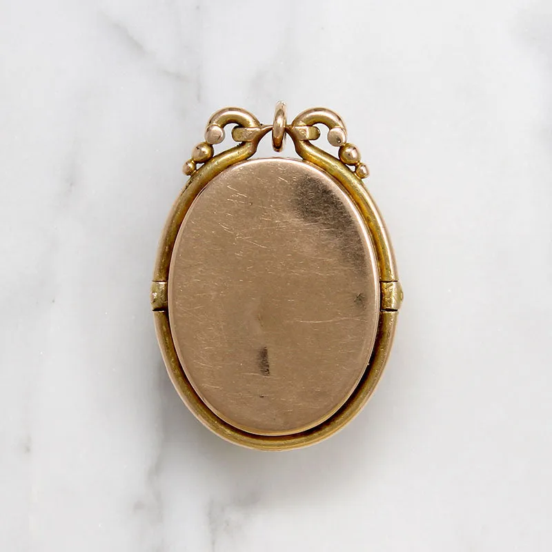 Greek Soldier Cameo on Gold Locket