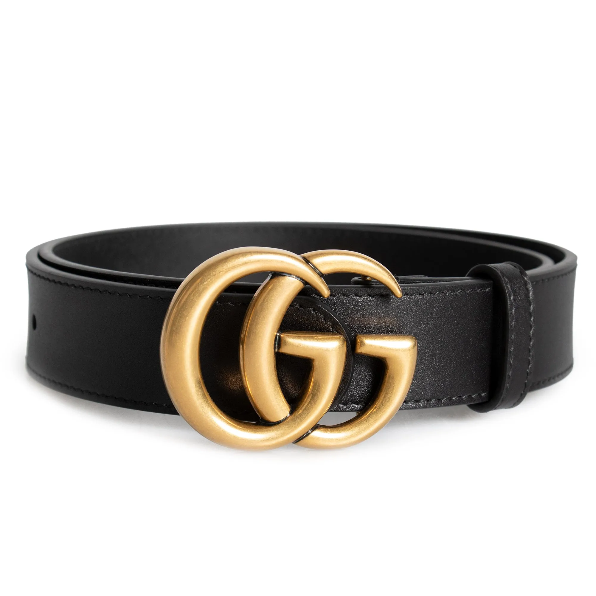 Gucci GG Double  Buckle Leather Belt