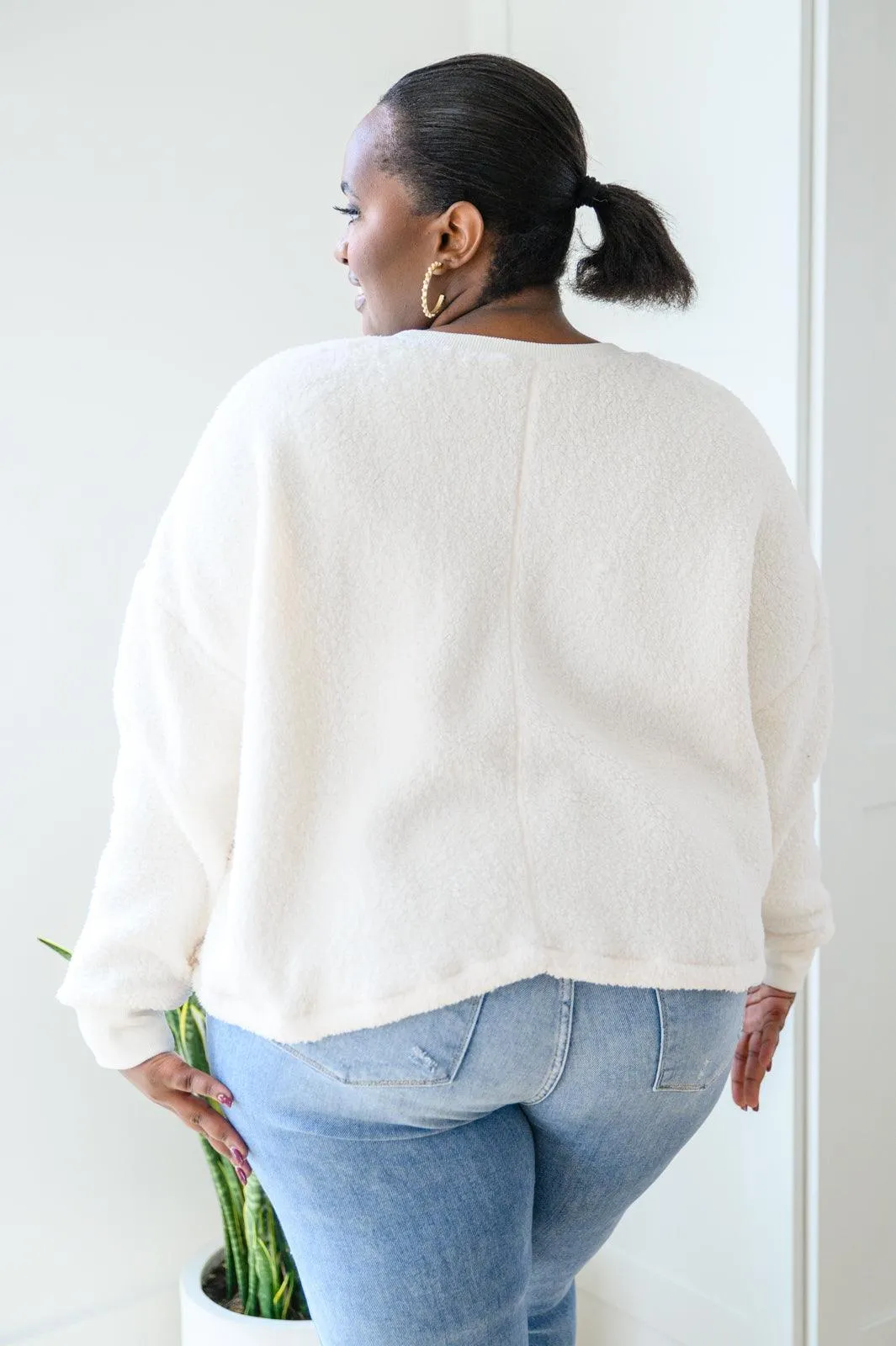 Hazel Blues® | Fuzzy Cuddles Sweater in Off White