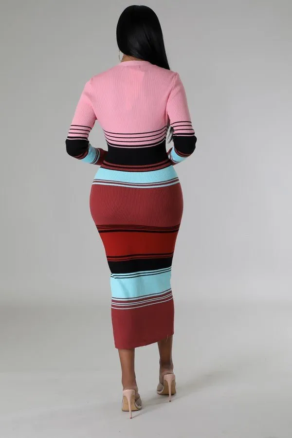 Kali Long Sleeve Knit Dress (Size S- 3X)