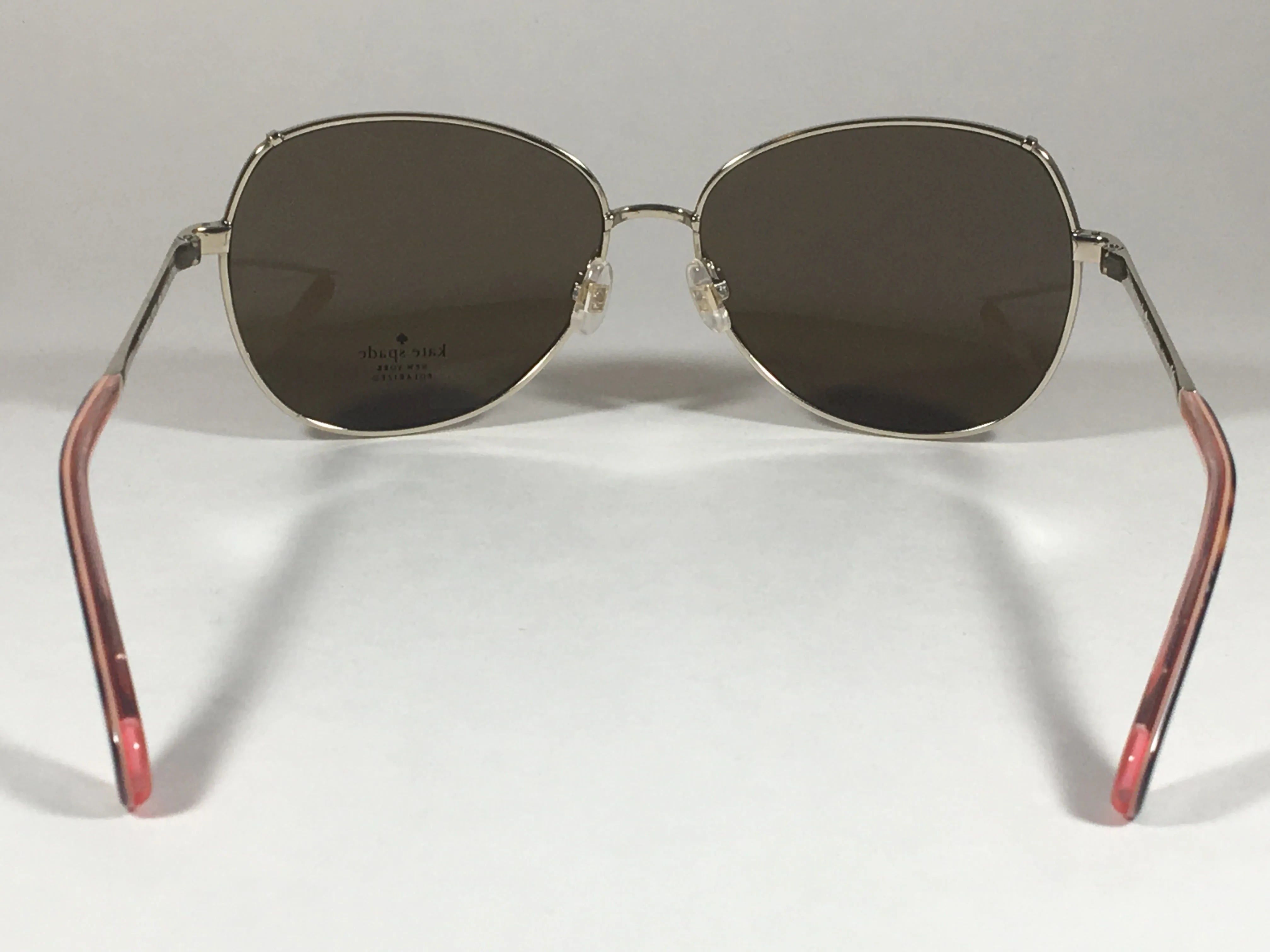 Kate Spade Polarized CANDIDA 03YG VW Pilot Sunglasses Women's Silver Aviator Brown Lens