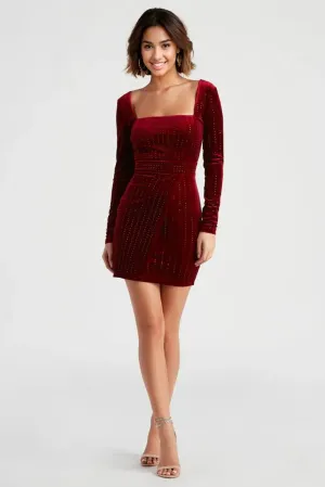 Katrina Velvet Long Sleeve Dress