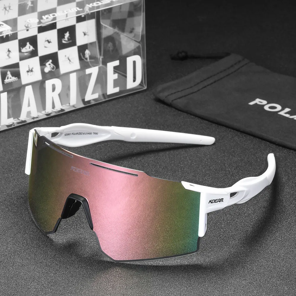 KDEAM Rimless TR90 Sports Sunglasses Polarized Flexible Spring Frame With  Accessories