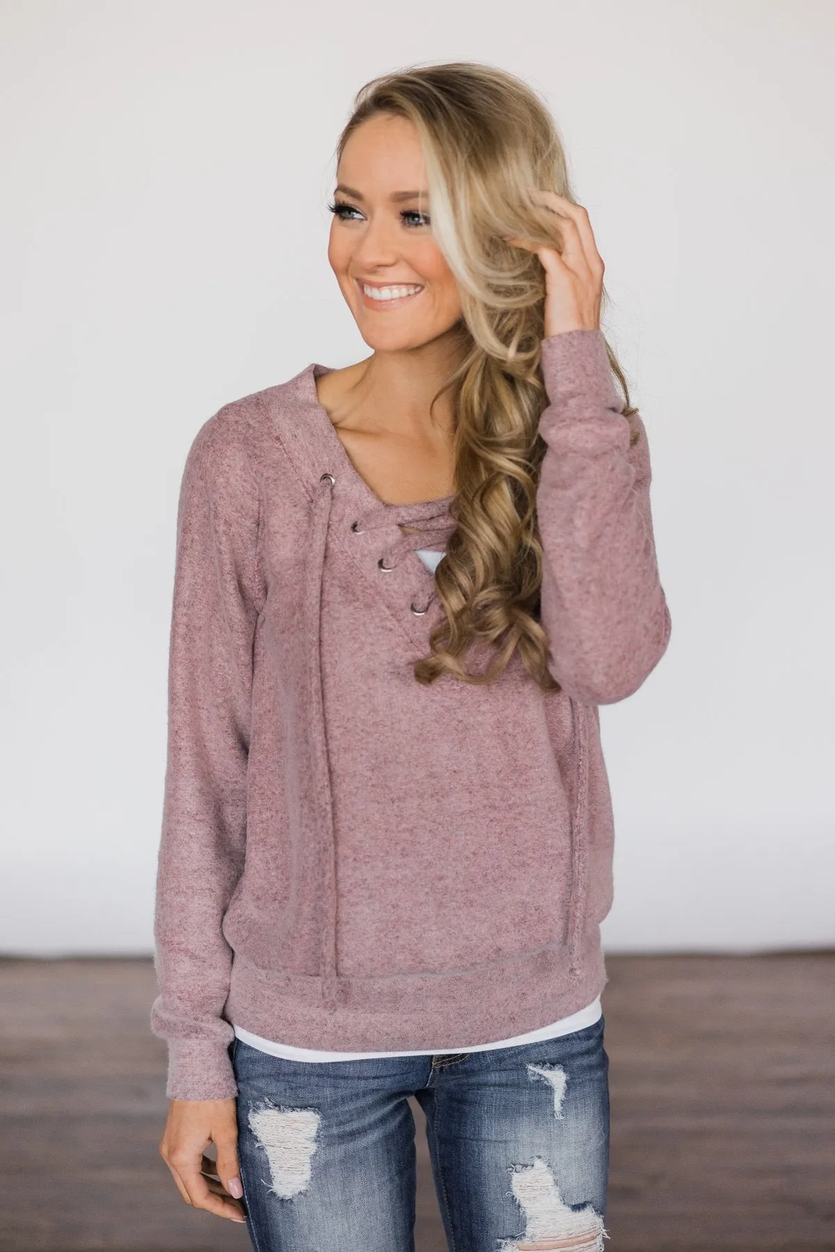 Laces Out Sweater - Lavender