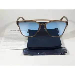 Le Specs Herstory Aviator Sunglasses Matte Ginger Frame Light Blue Mirror Lens LSP1802153