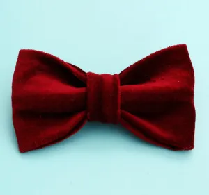 Mimi Green Velveteen Dog Collar Bow Ties
