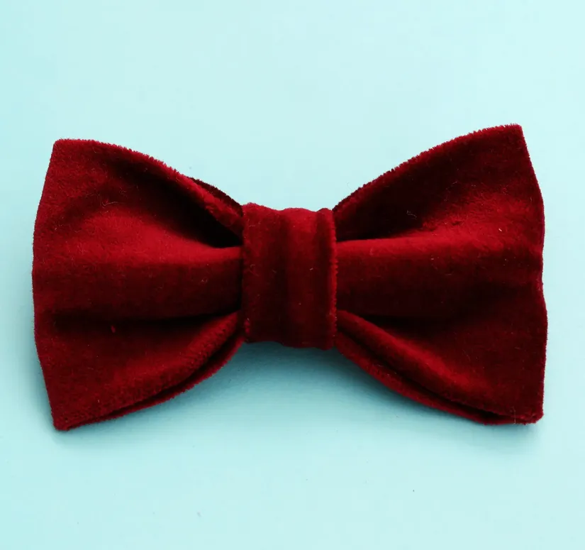 Mimi Green Velveteen Dog Collar Bow Ties