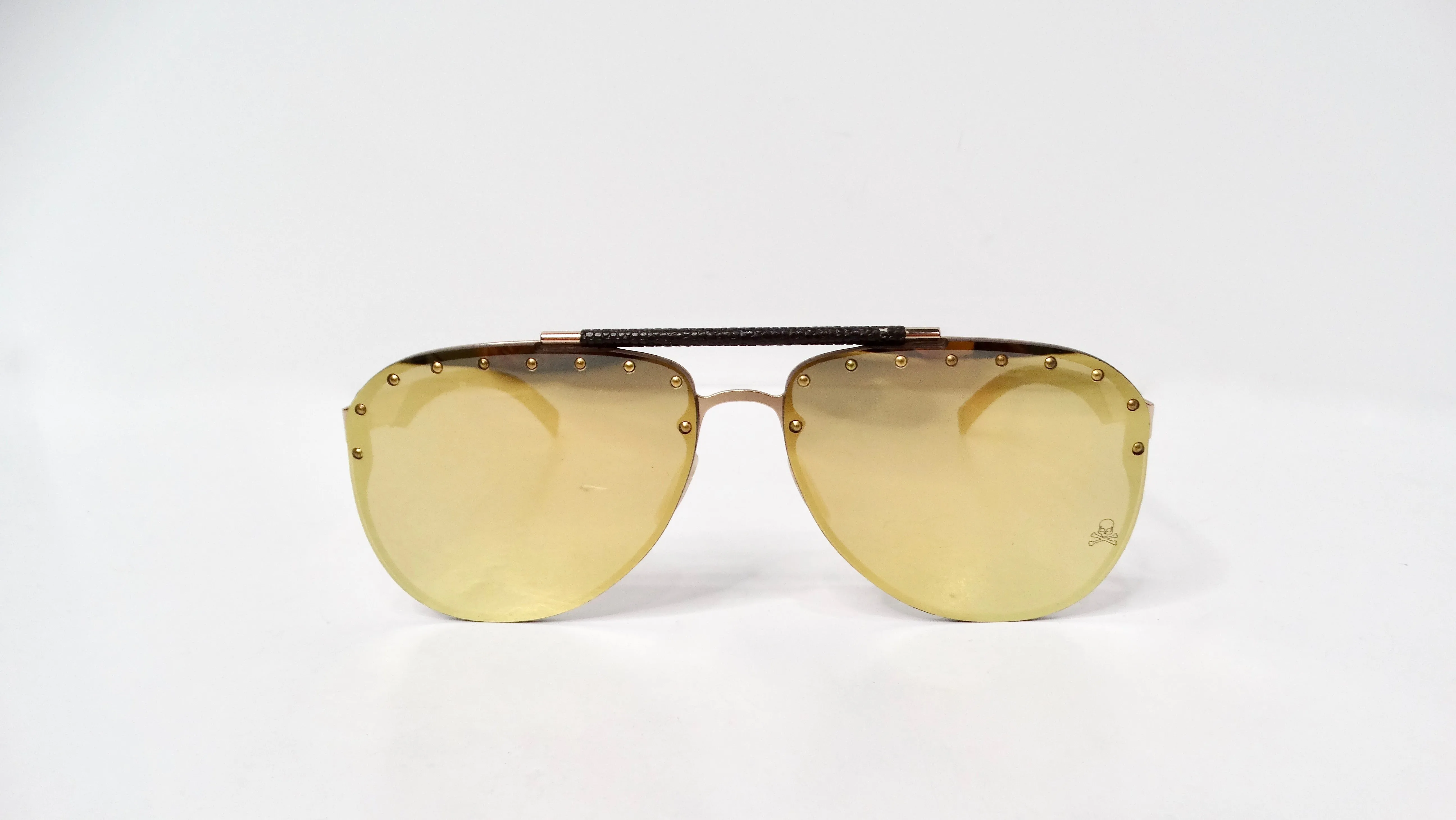 Philipp Plein Calypso Studded Mirrored Aviator Sunglasses