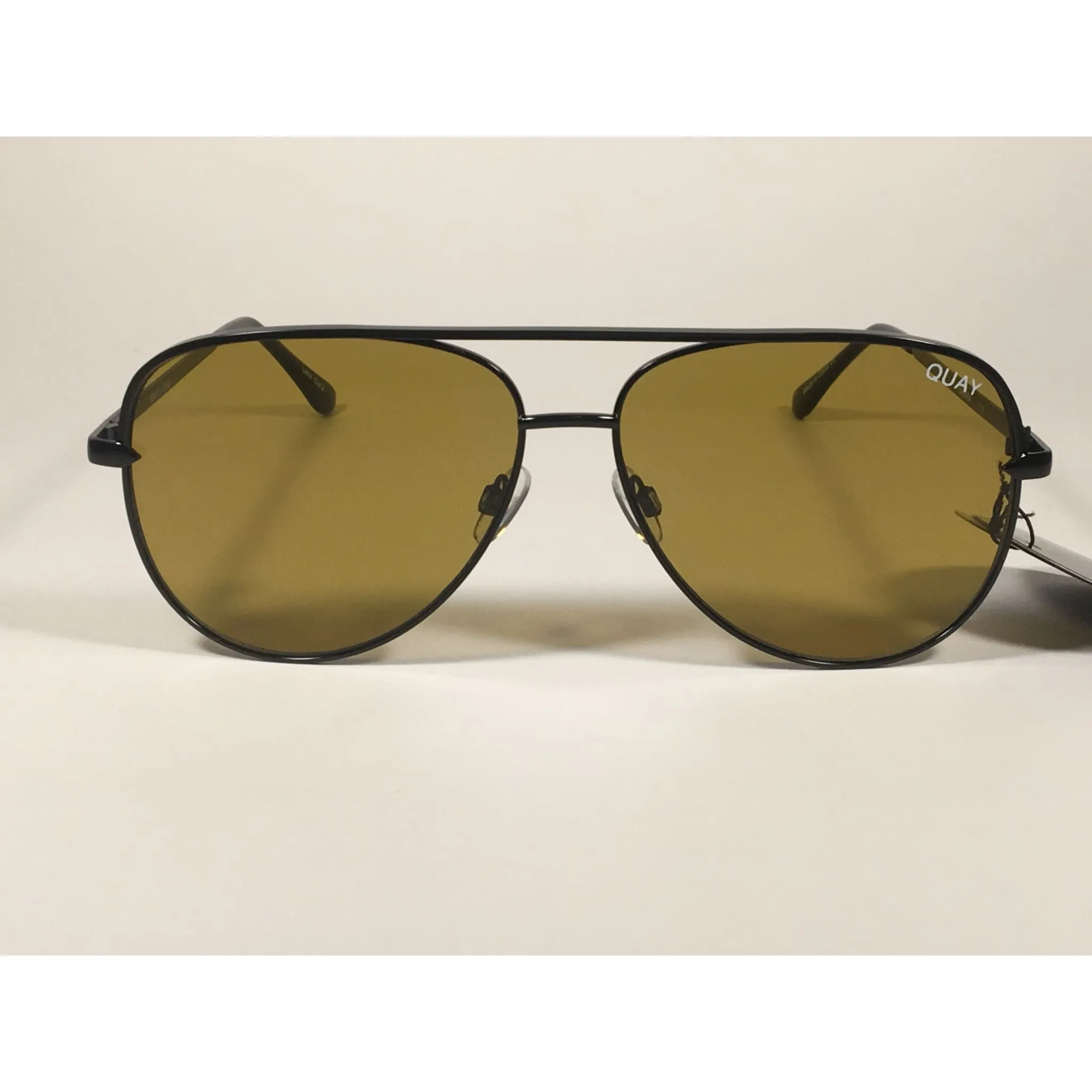 Quay Australia QW000174 BLK/OLV Sahara Desi Perkins Aviator Pilot Sunglasses Black Frame Olive Lens