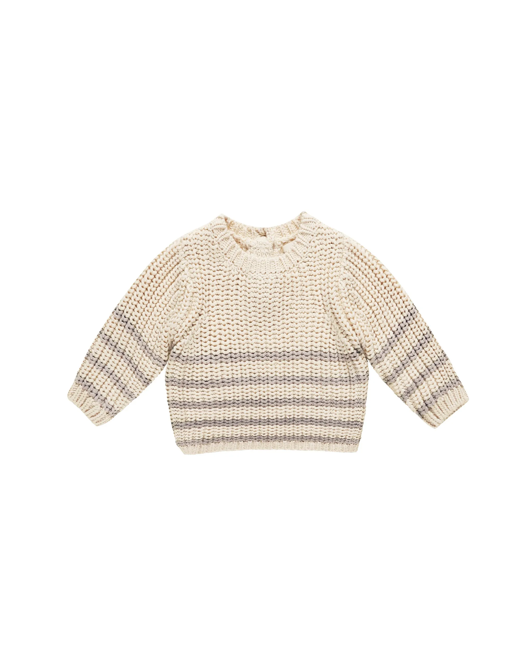 QUINCY MAE Organic Rex Sweater || Fog Stripe