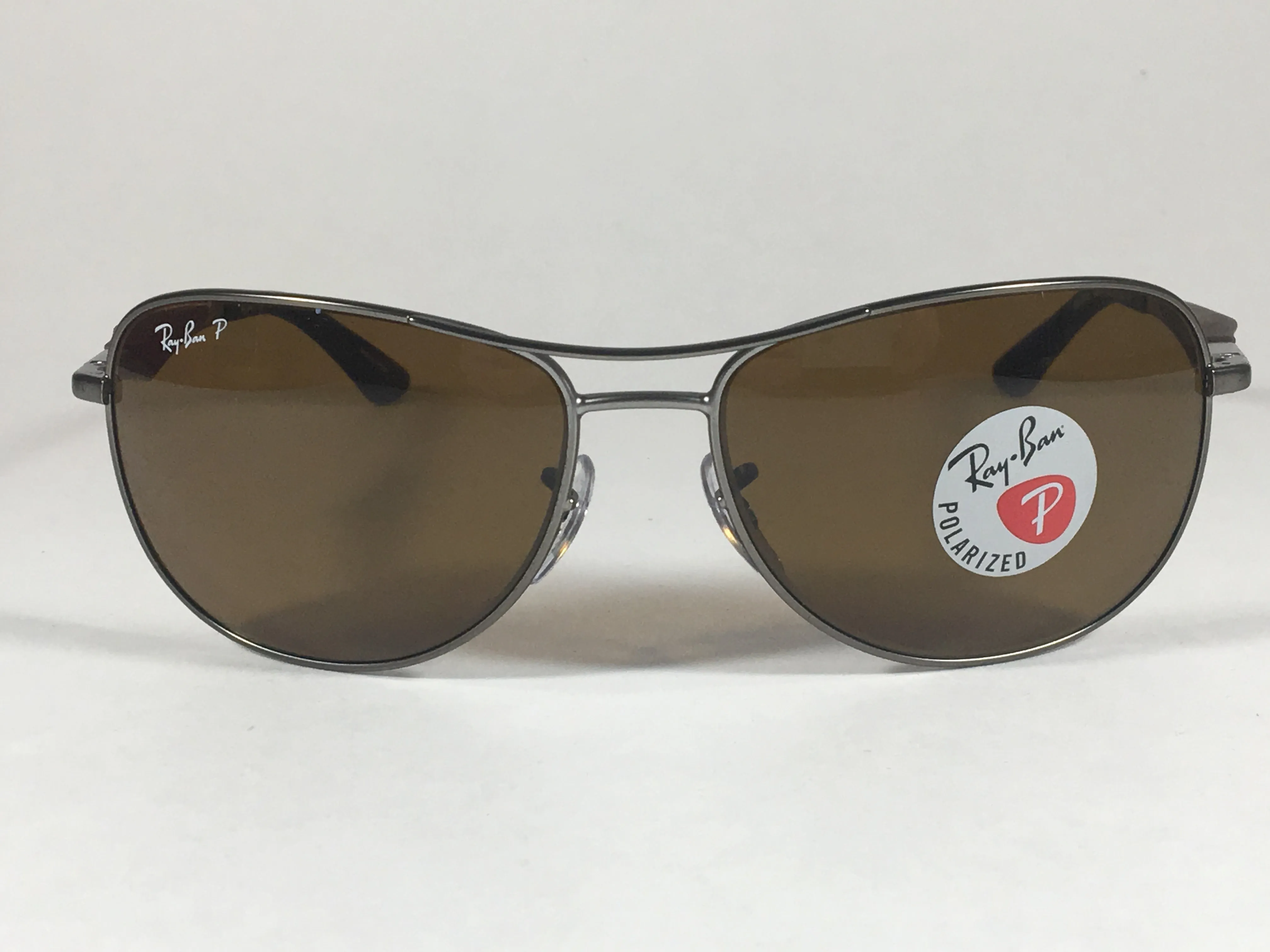 Ray-Ban Polarized Aviator Pilot Sunglasses Gray Black Brown Frame Brown Lens RB3519 029/83
