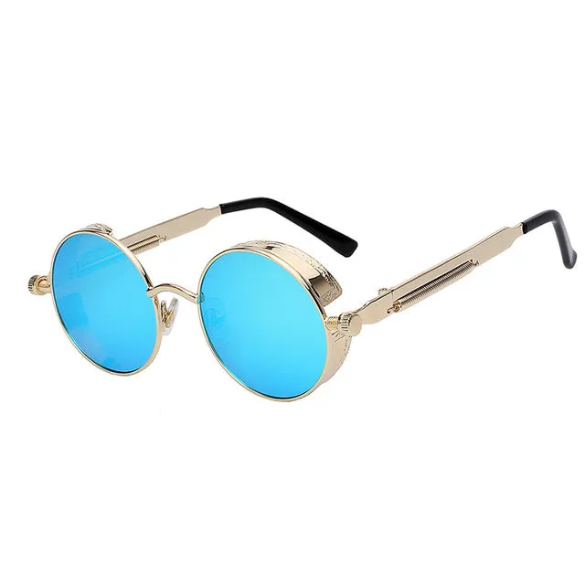 Round Steampunk Vintage Retro Sunglasses