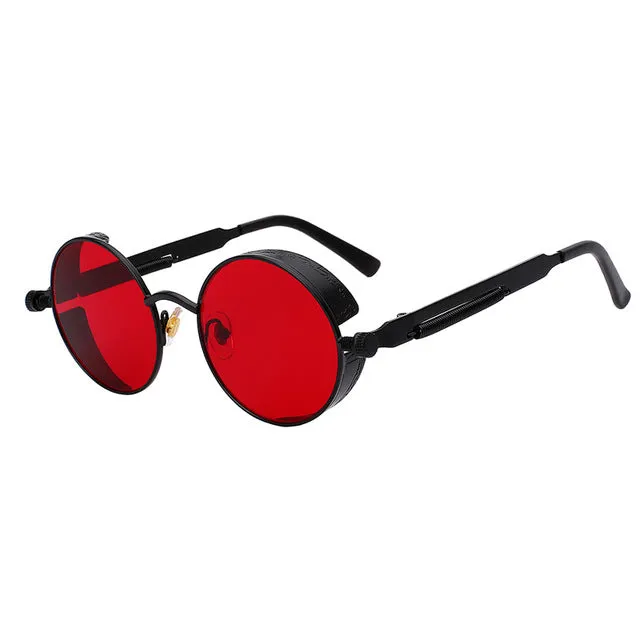 Round Steampunk Vintage Retro Sunglasses