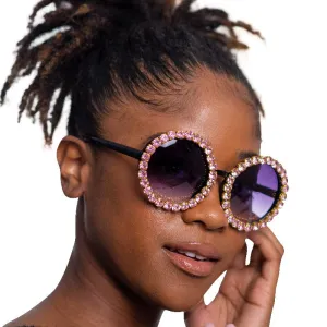 See To Believe Rose Gold  Rhinestone Sunglasses