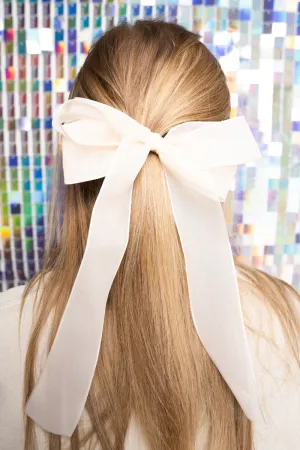 Sheer Delight Ivory Hair Bow Barrette
