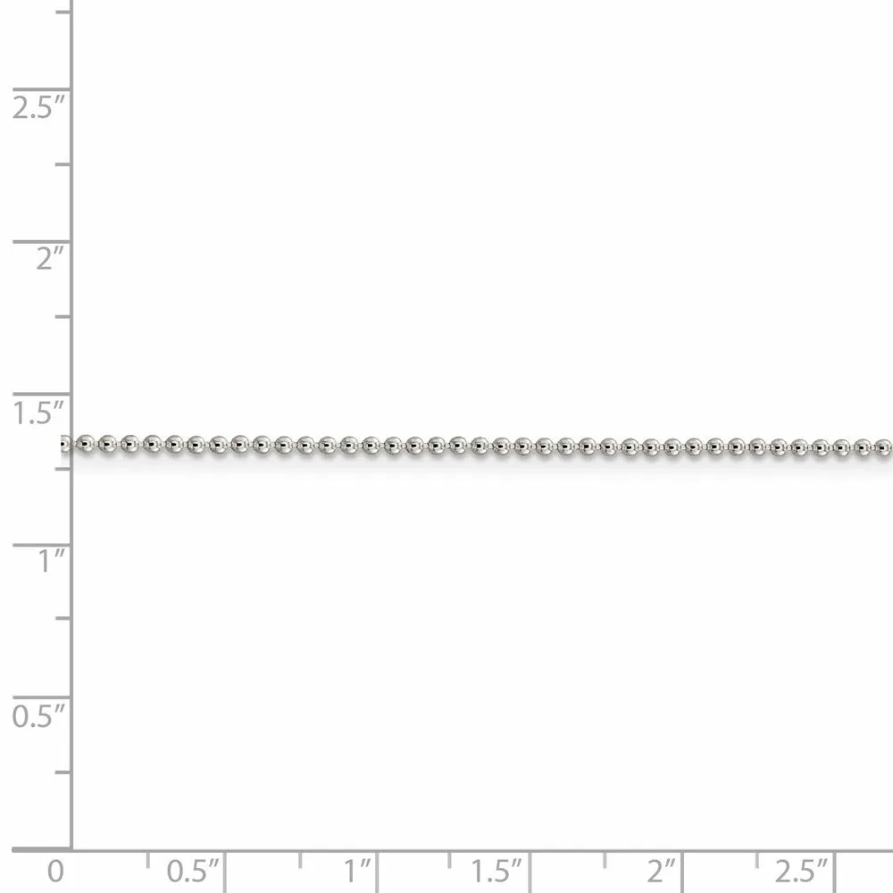 Sterling Silver 1.5mm Beaded Chain