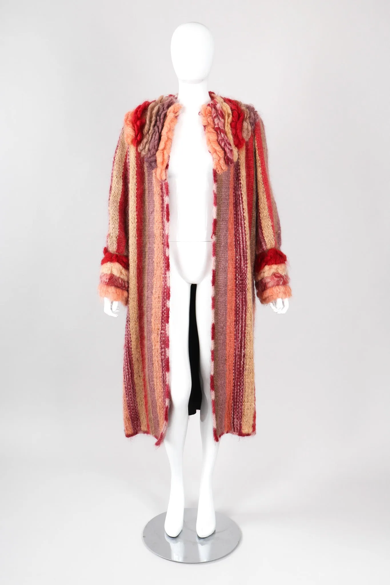 Striped Mohair Duster Coat