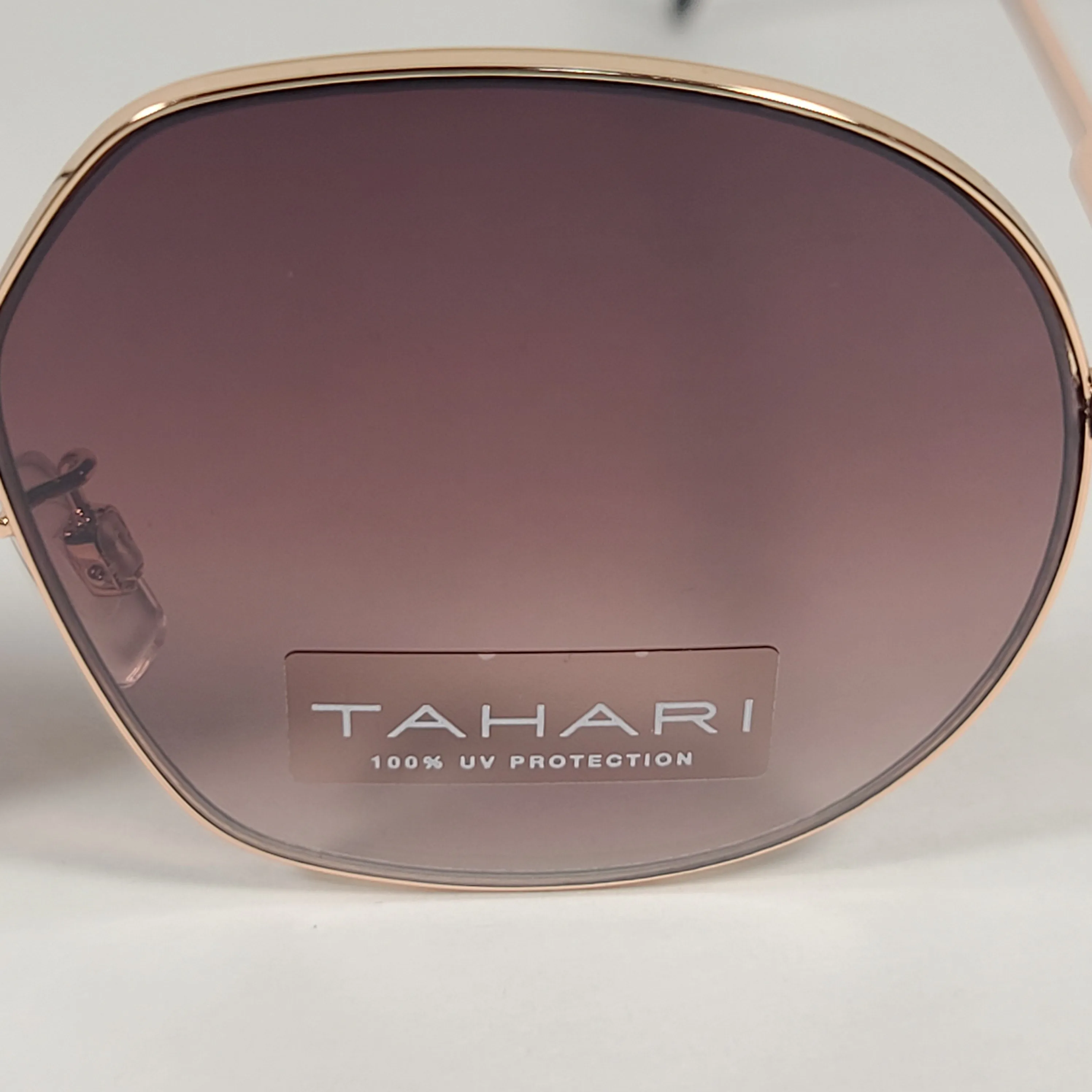 Tahari Aviator Slice Sunglasses Brown Tortoise Gold Brown Gradient Lens TH786 TSGLD