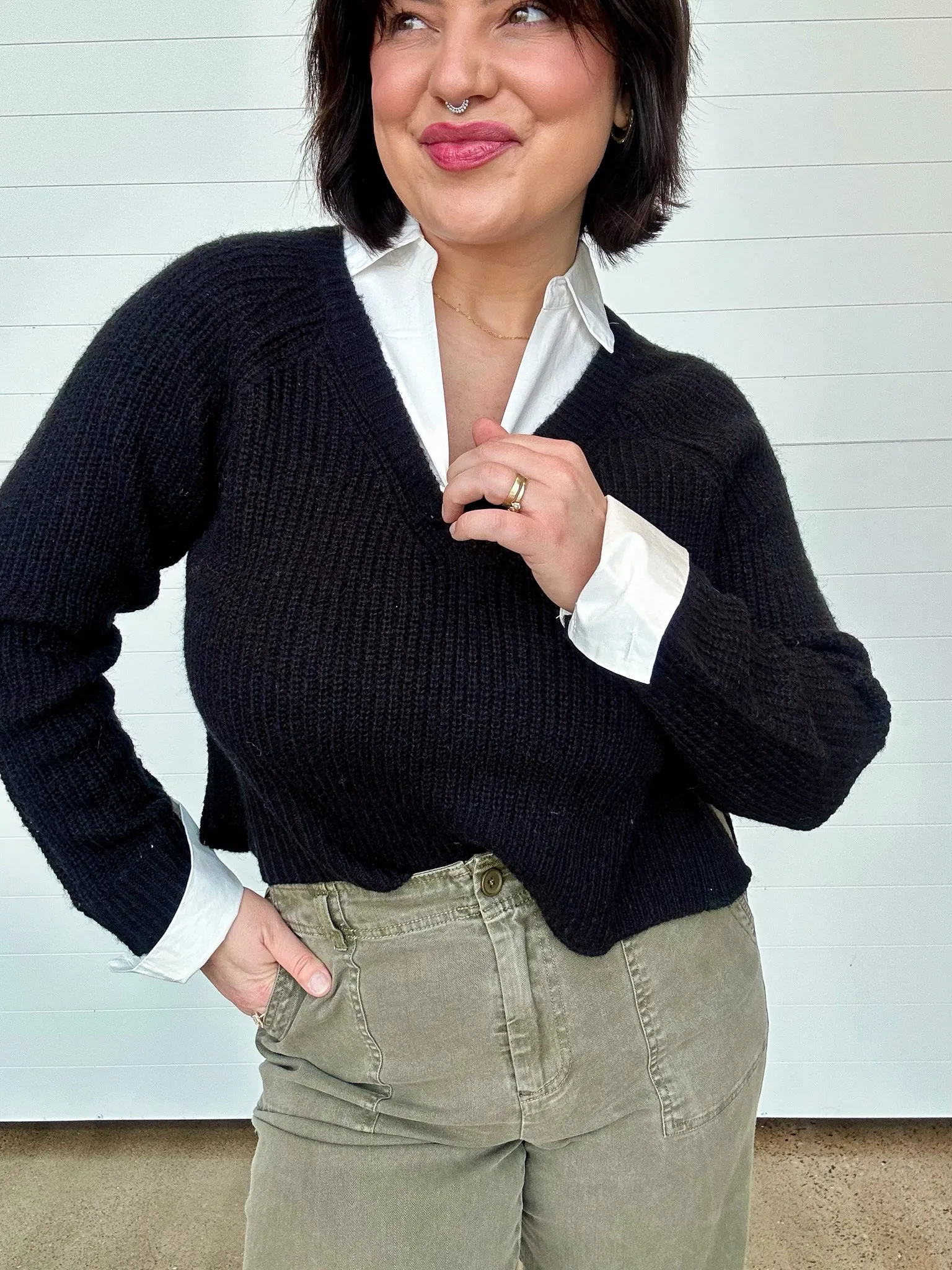 The Sylvie Layered Look Cropped Sweater