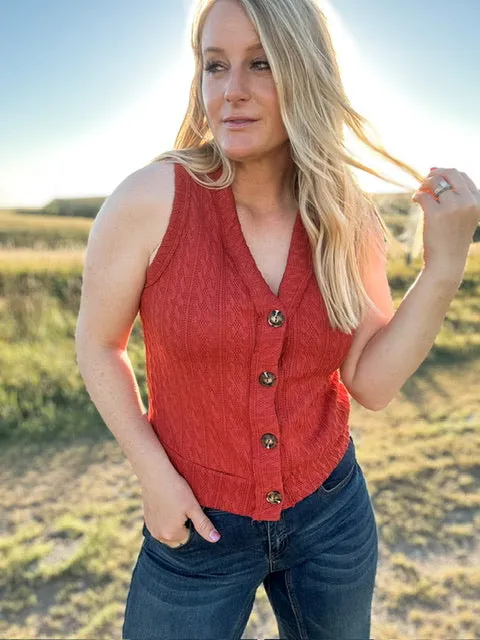 The Western Prep Cable Knit Vest