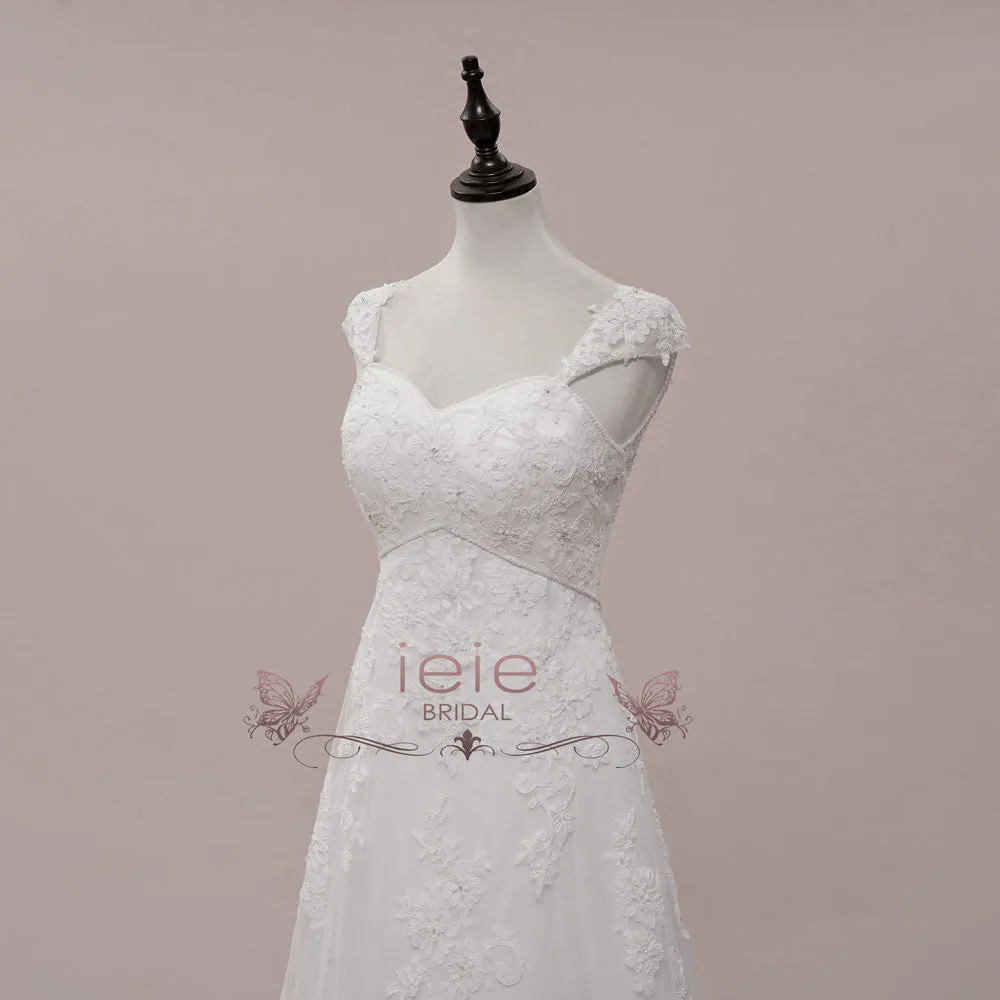 Vintage Lace Wedding Dress with Empire Waist CRESSIDA