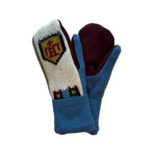 Women's Mittens - Cream & Blue - 1312 M/L