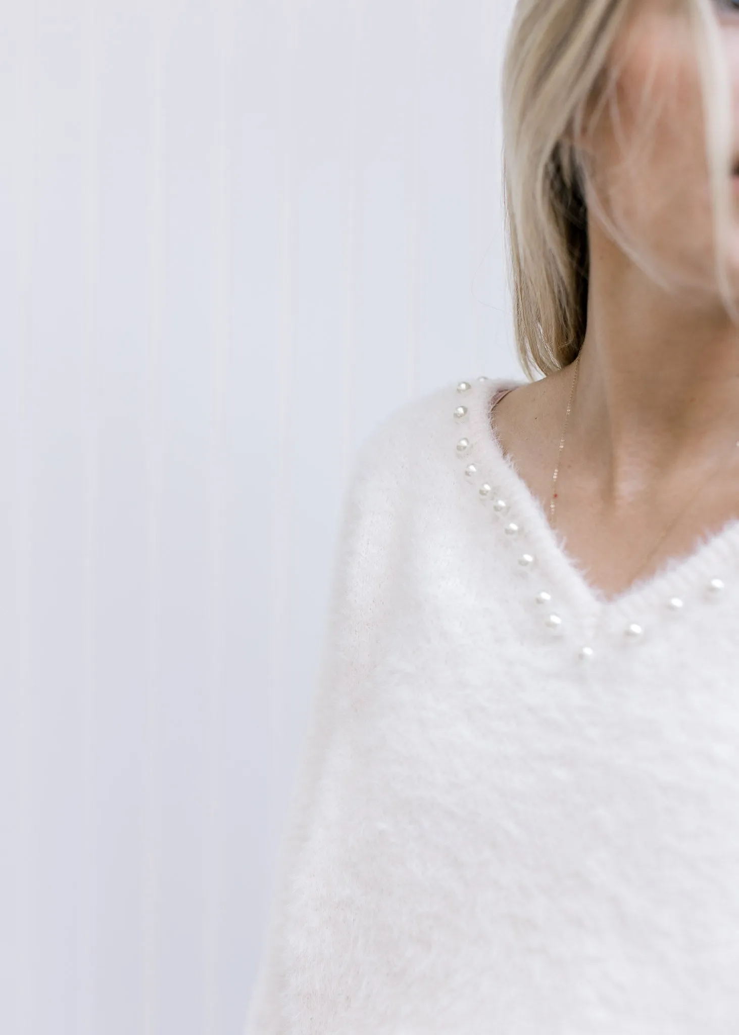 X Fuzzy Pearl Sweater